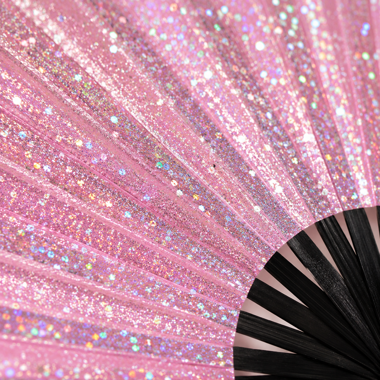 Light Pink Glitter XL Festival Fan