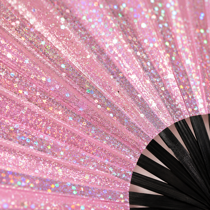 Light Pink Glitter XL Festival Fan