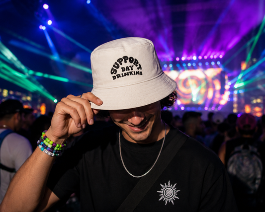 Support Day Drinking Off White Bucket Hat | Funny Festival Hate