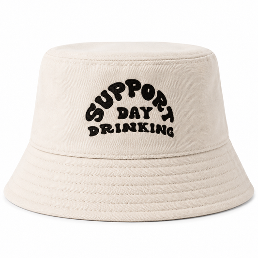 Support Day Drinking Off White Bucket Hat | Funny Festival Hate
