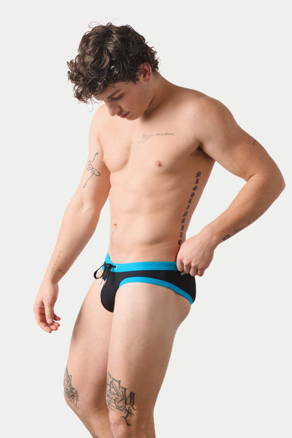 SURGE Contrast Swim Briefs - Black