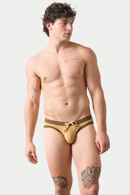 SURGE Contrast Swim Briefs - Sand