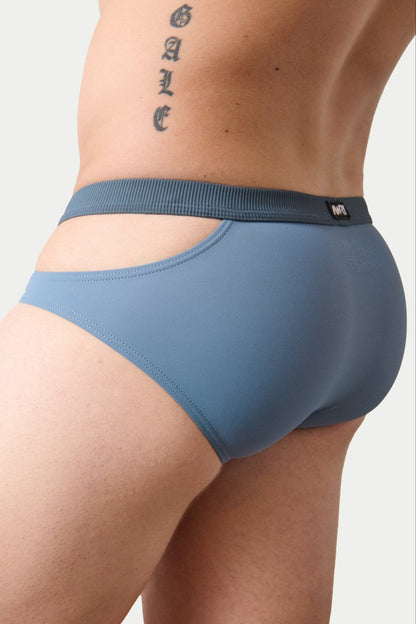 SURGE Split Swim Briefs - Steel Blue