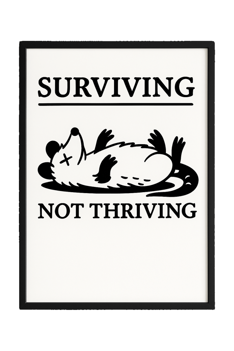 Surviving Not Thriving Print In Frame - The Pup Play Hub