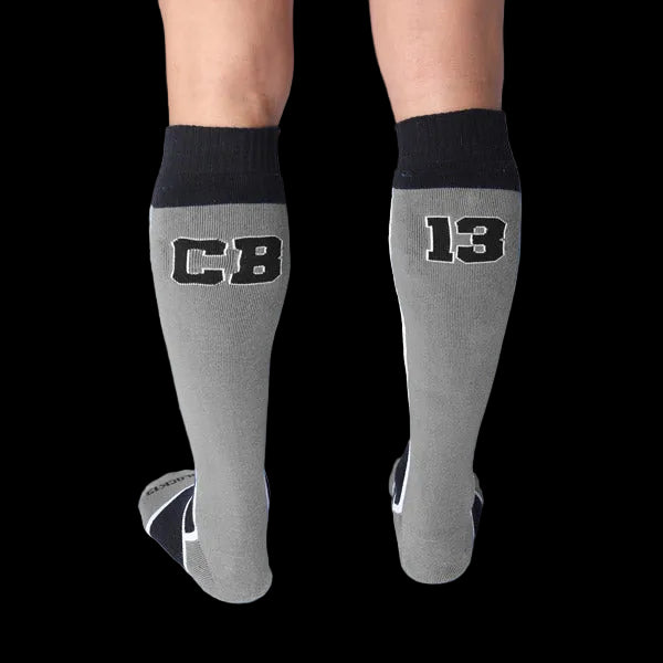 Cell Block 13 Take Down Knee High Socks | Grey
