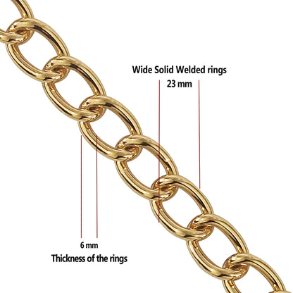 Heavy Duty Gold Leash Chain Dog Lead for any Medium, Large and Extra Large Dog Breed