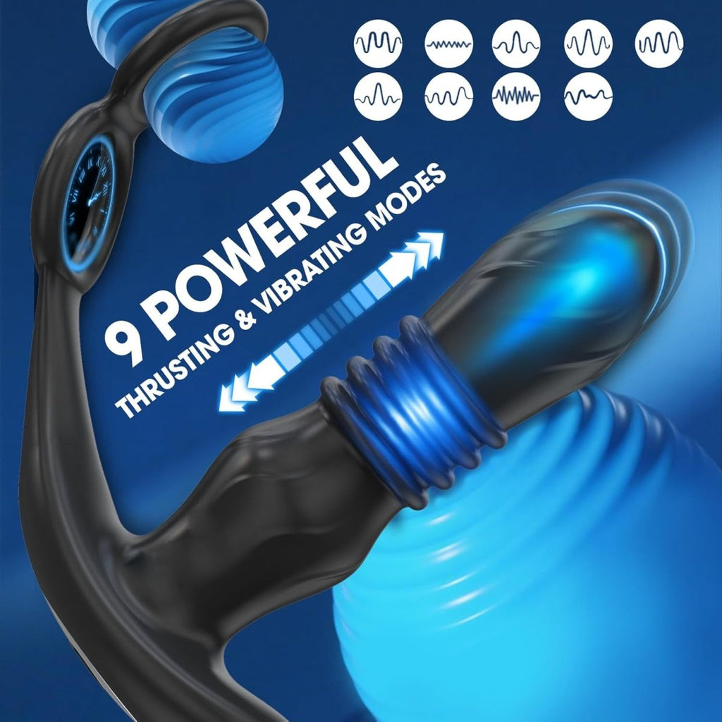Thrusting Anal Plug with Cock Ring - The Pup Play Hub