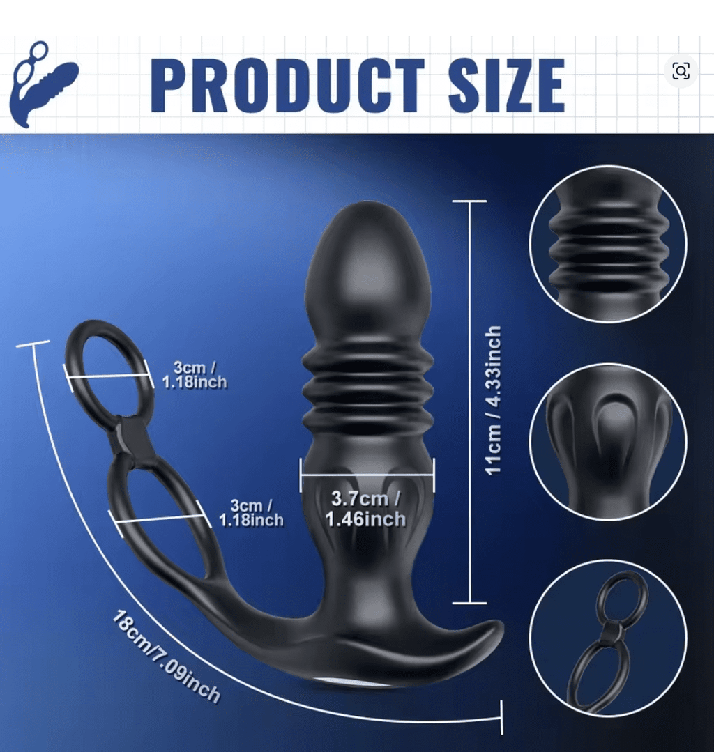 Thrusting Anal Plug with Cock Ring - The Pup Play Hub