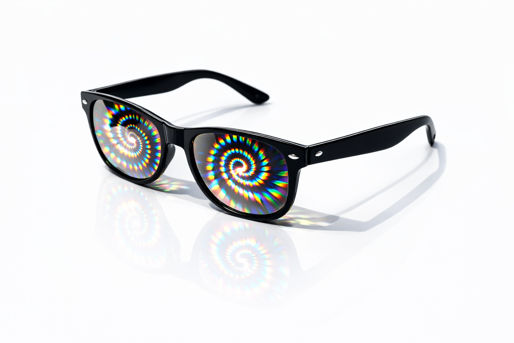 Black Spiral Diffraction Glasses