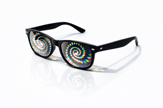 Black Spiral Diffraction Glasses