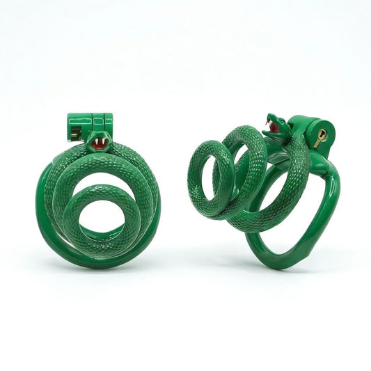Snake-Shaped Resin Chastity Cage – Spiral Wrap Design | Lightweight, Breathable & Secure Fit