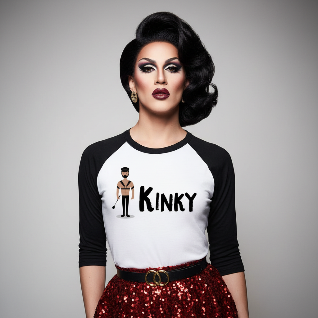 Kinky 3/4 Sleeve Raglan Shirt