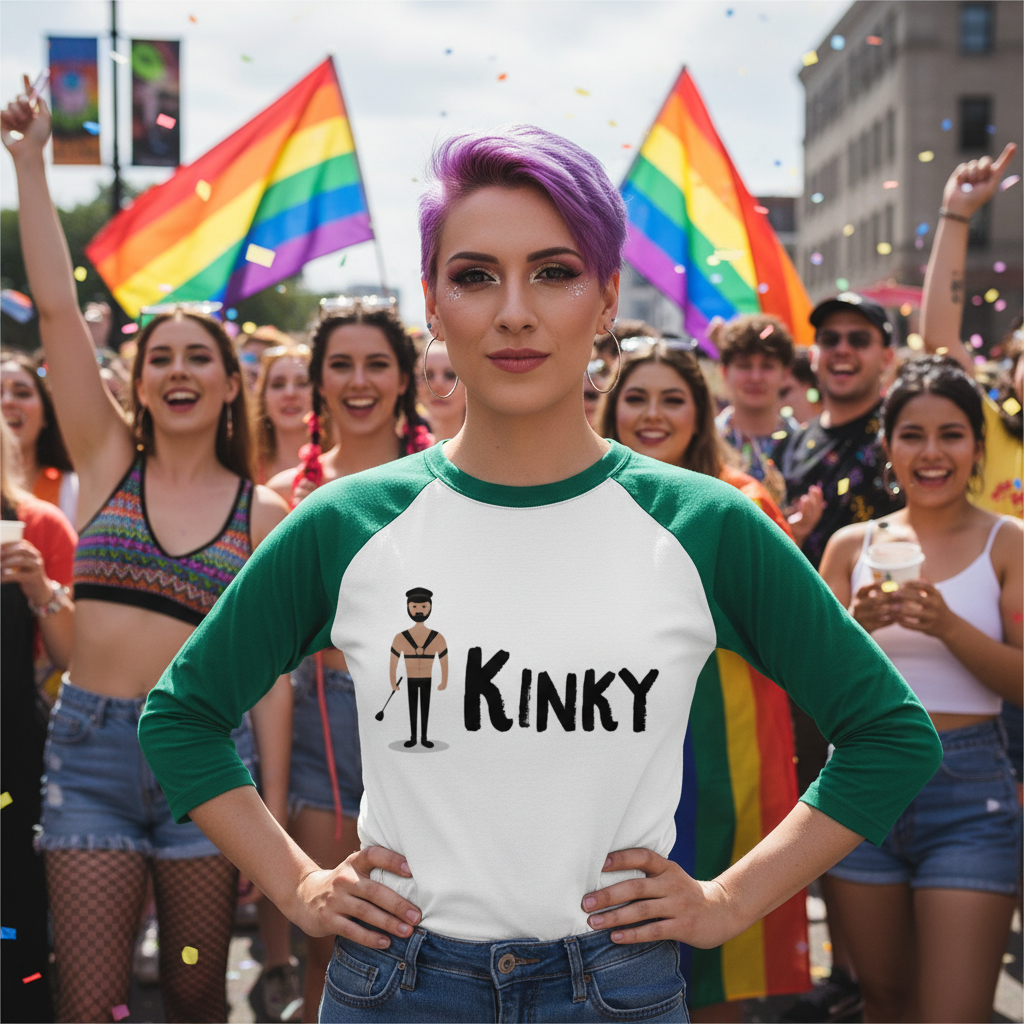 Kinky 3/4 Sleeve Raglan Shirt