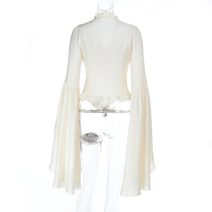 Victorian Ruffle V-Neck Blouse