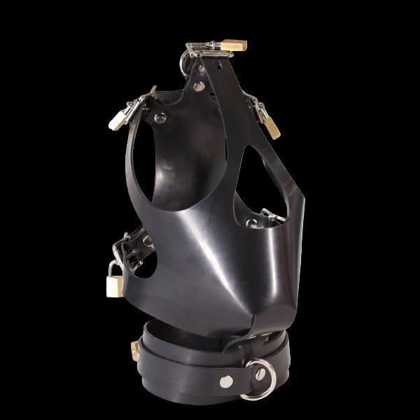 Vilain Garçon Heavy Rubber Locking Head Harness Muzzle - The Pup Play Hub