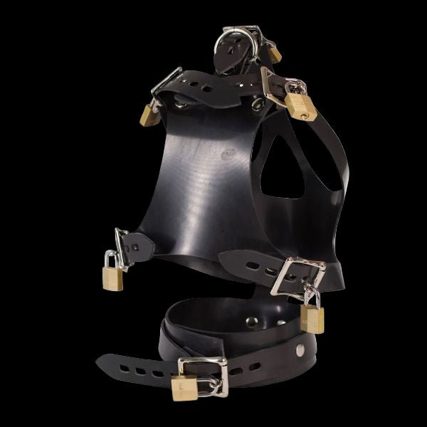 Vilain Garçon Heavy Rubber Locking Head Harness Muzzle - The Pup Play Hub