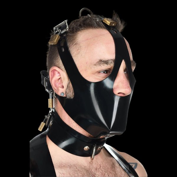 Vilain Garçon Heavy Rubber Locking Head Harness Muzzle - The Pup Play Hub