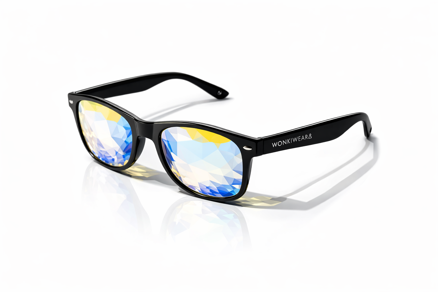 Black Wayfarer Kaleidoscope Glasses