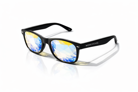 Black Wayfarer Kaleidoscope Glasses