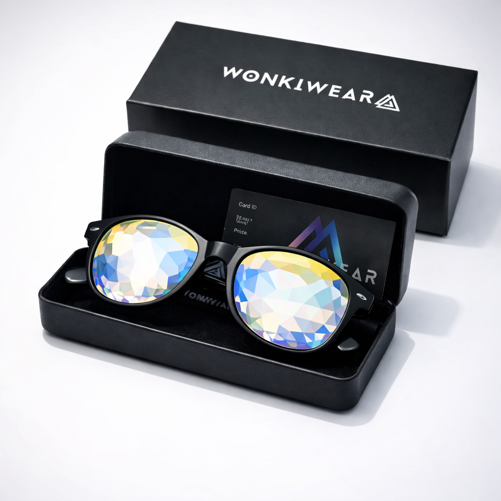 Black Wayfarer Kaleidoscope Glasses