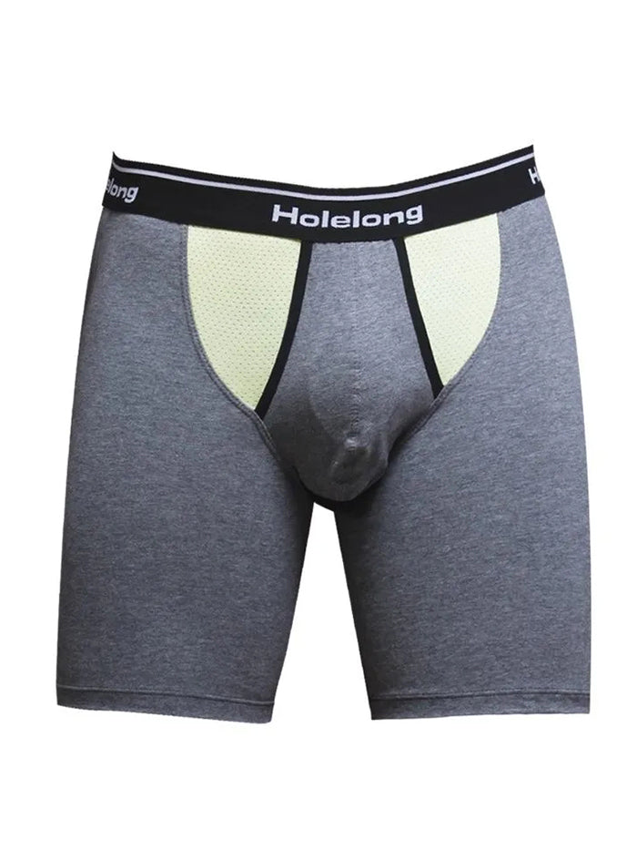 Dual Pouch Men's Long Legs Sports Boxer Briefs