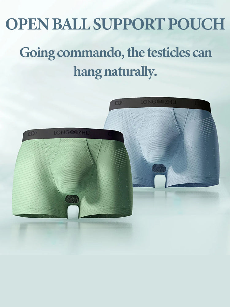 Men's Cooling Separate Pouch Boxer Briefs Dual Pouch Underwear