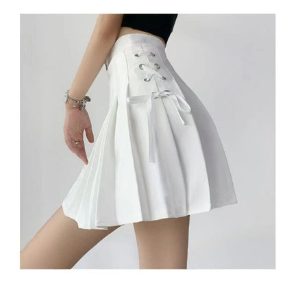 Bowknot Lace Pleated Skirt
