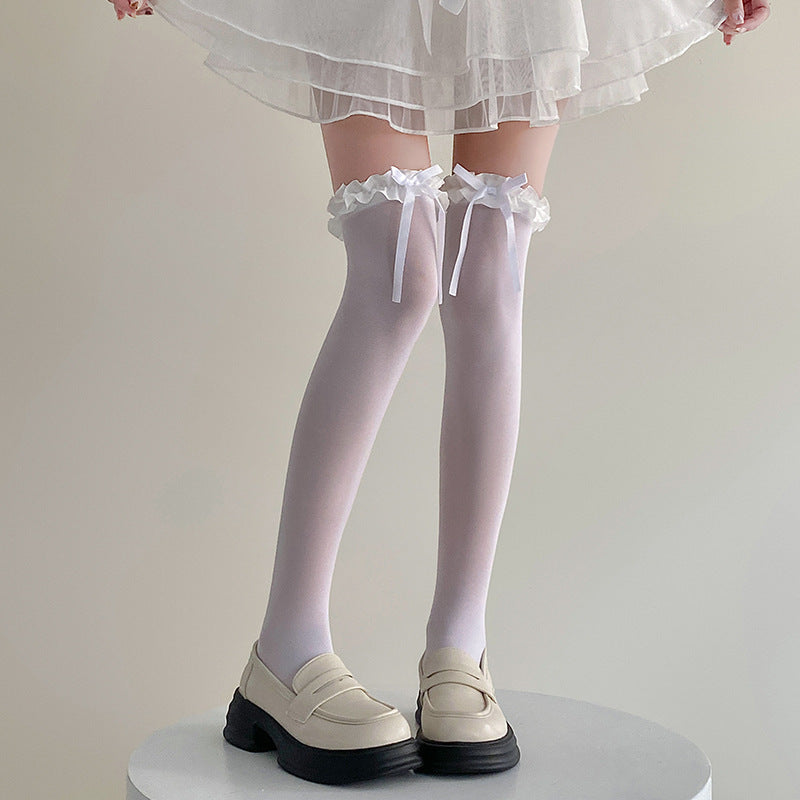 Low Bowknot Lolita Thigh Highs