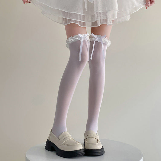 Low Bowknot Lolita Thigh Highs