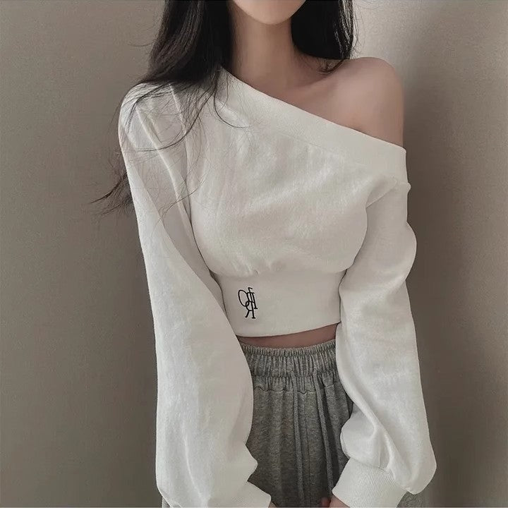 Half Shoulder Femboy Crop Top