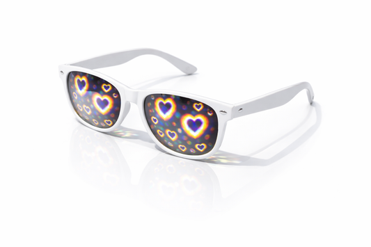 White Heart Diffraction Glasses