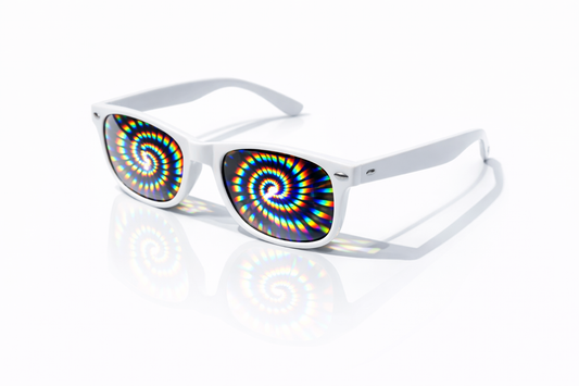 White Spiral Diffraction Glasses
