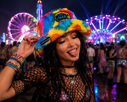 Rainbow Swirl Furry Bucket Hat