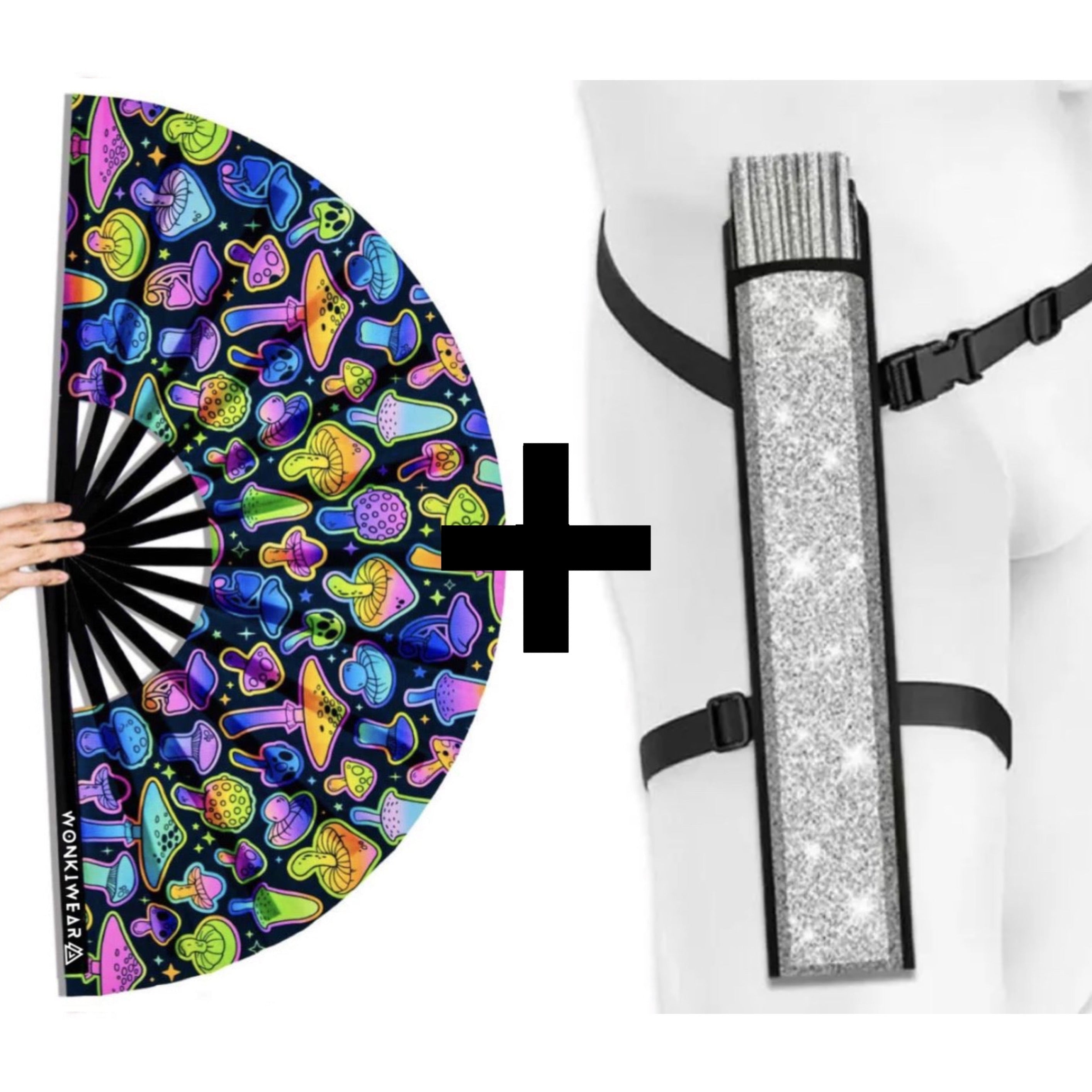 Mushroom XL UV Reactive Festival Fan