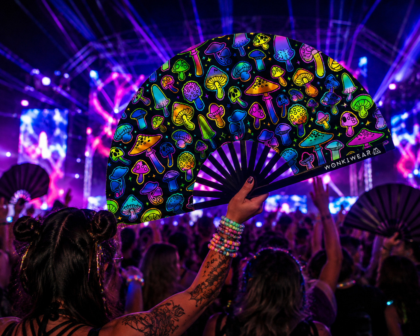 Mushroom XL UV Reactive Festival Fan