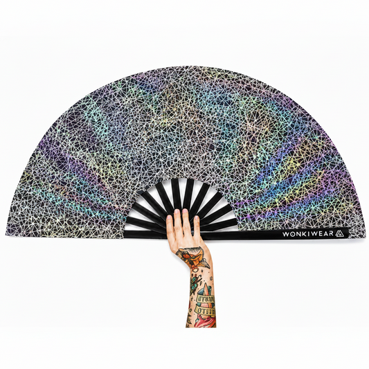 Silver Web XL Reflective Festival Fan