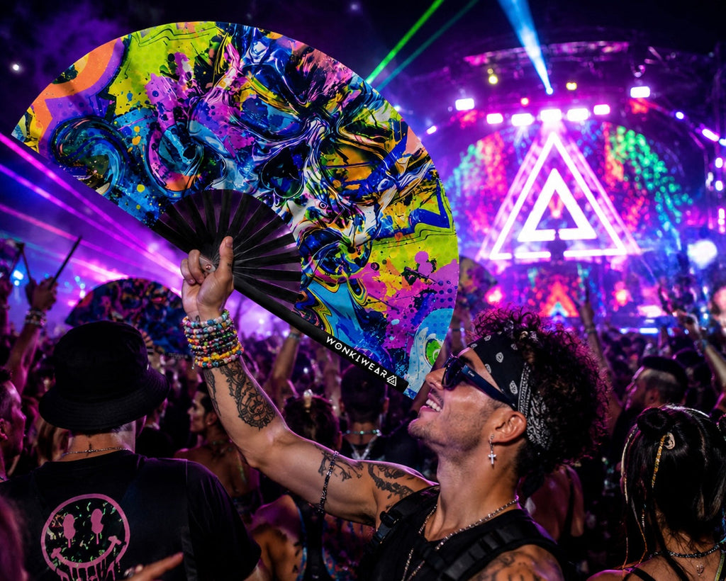 Skulls & Bass XL UV Reactive Festival Fan