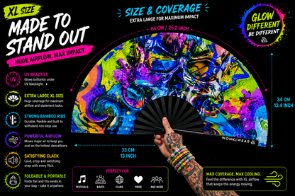 Skulls & Bass XL UV Reactive Festival Fan