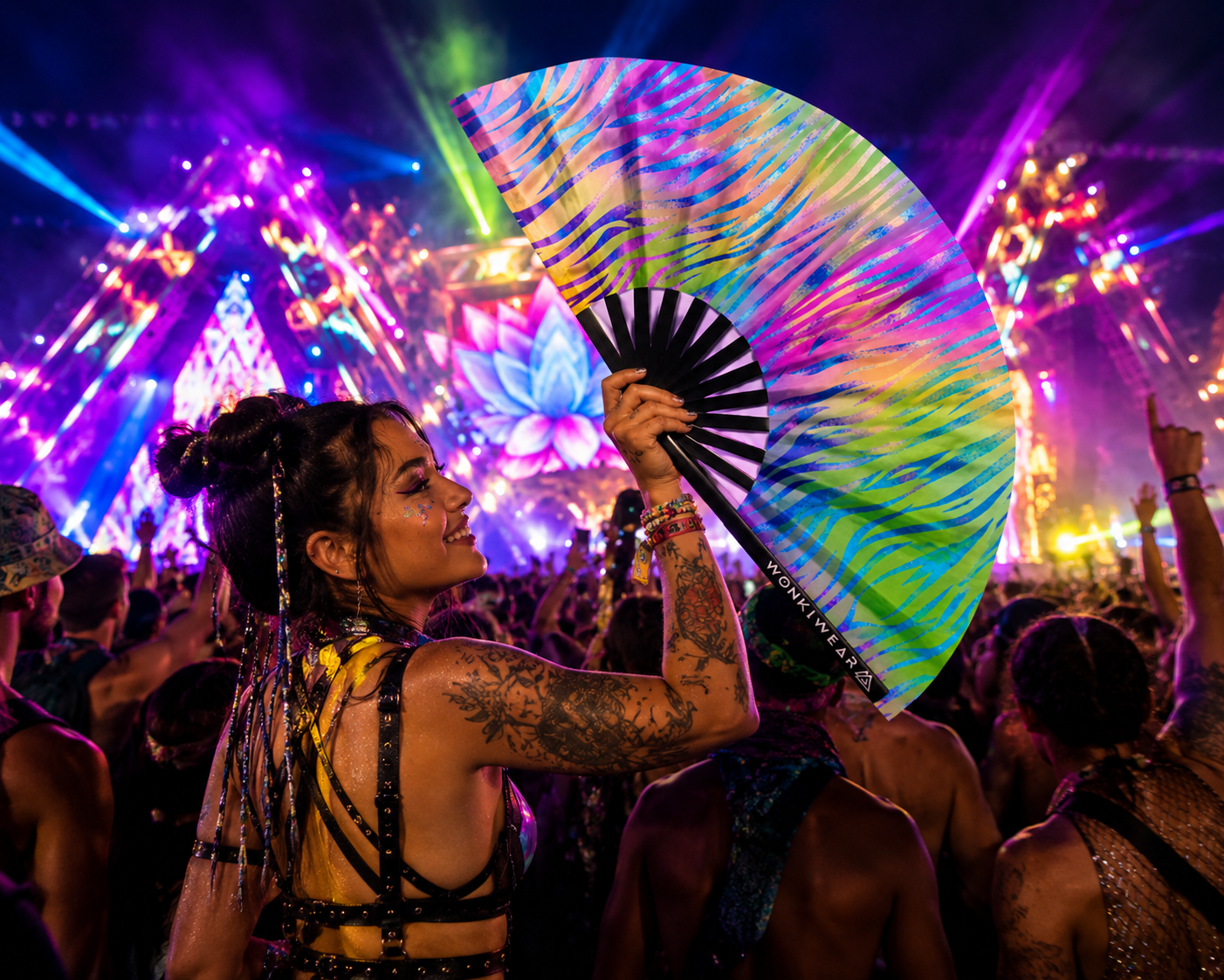 Safari Disco XL UV Reactive Festival Fan