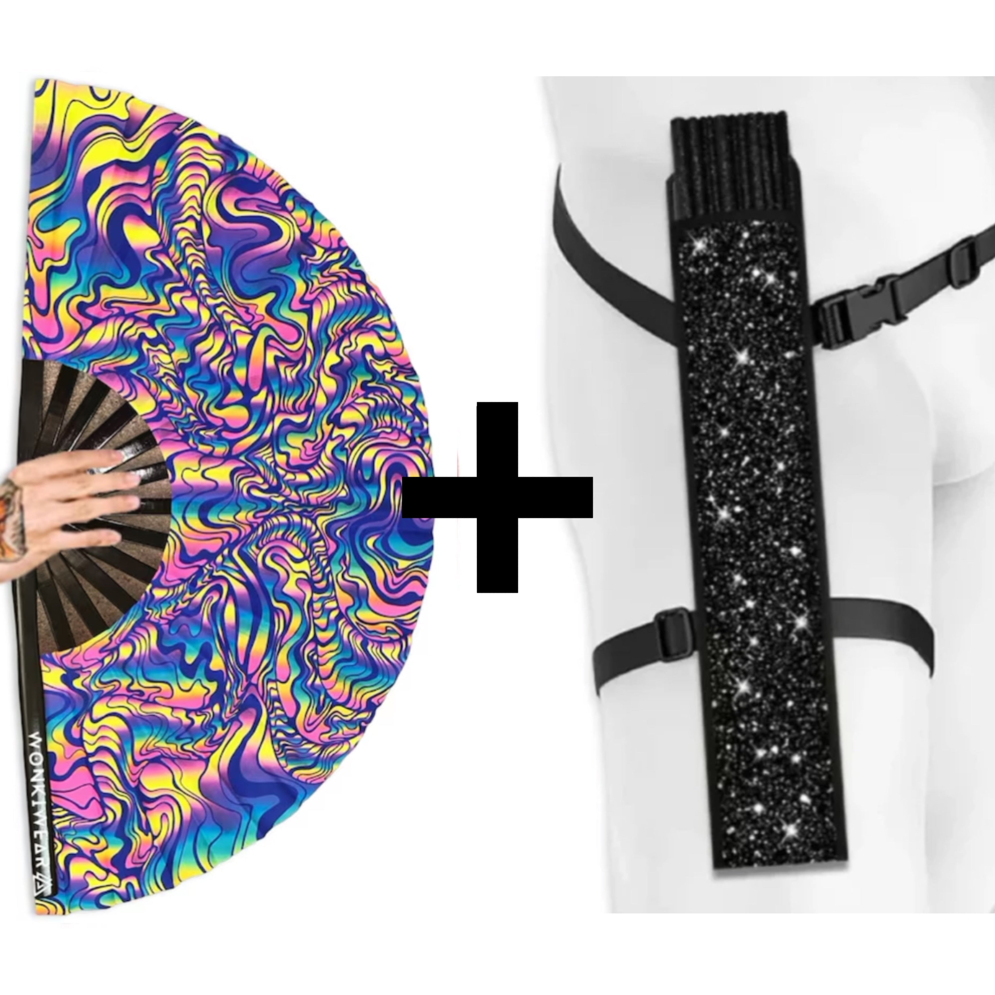 Psychedelic Maze XL UV Reactive Festival Fan