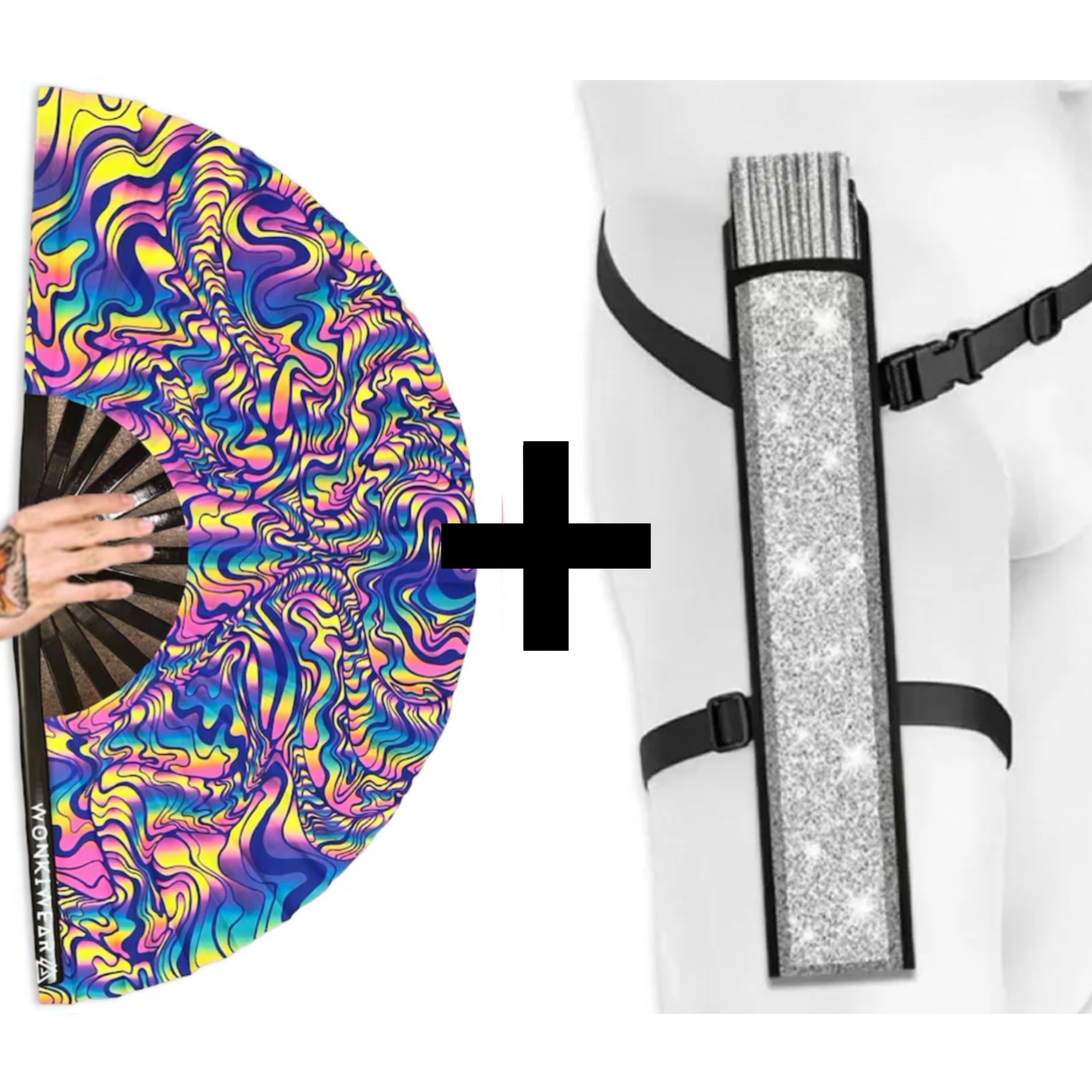 Psychedelic Maze XL UV Reactive Festival Fan