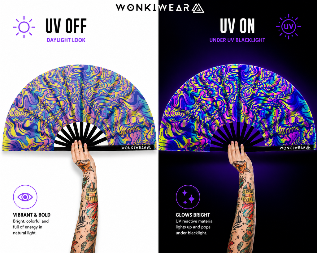 Psychedelic Maze XL UV Reactive Festival Fan