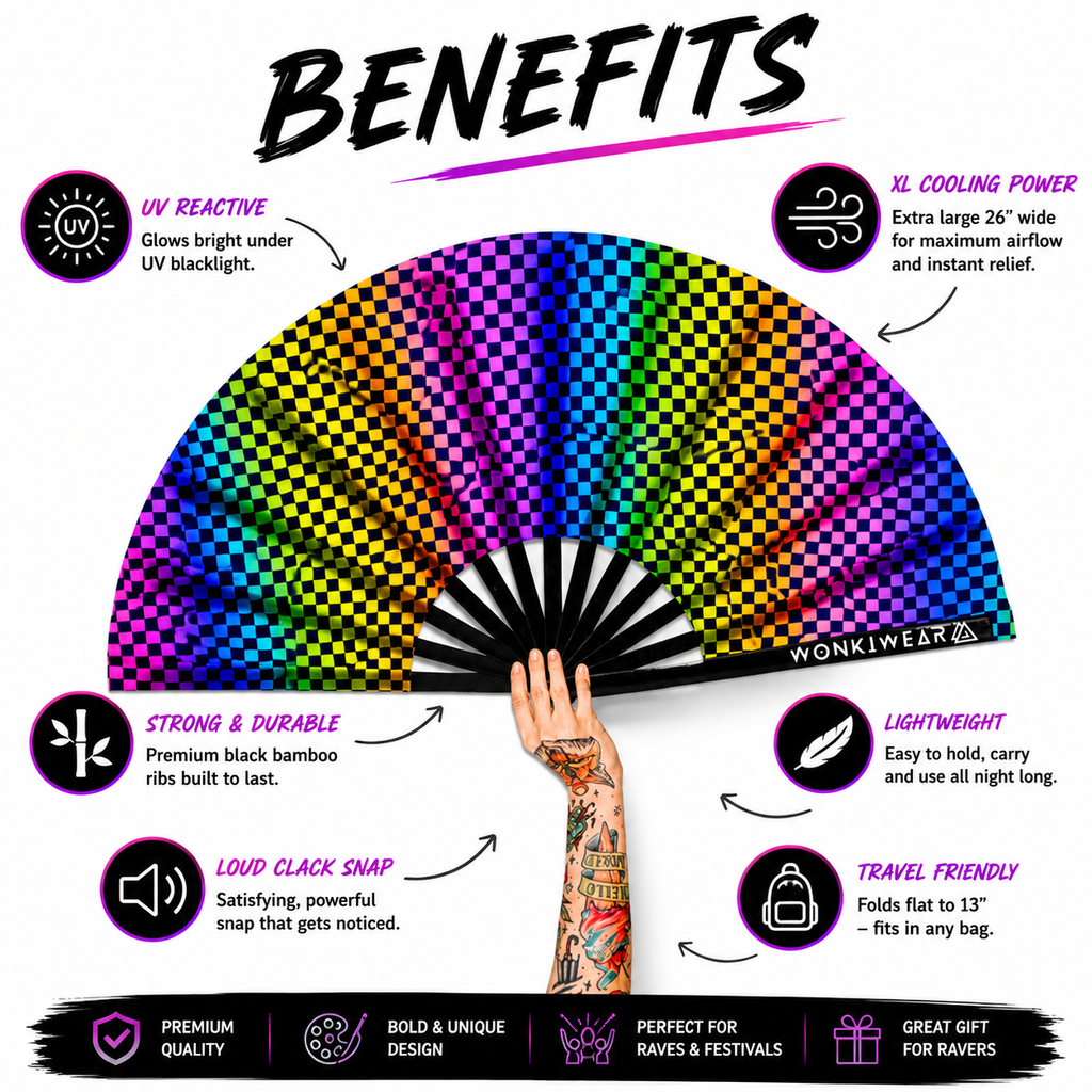 Wanna Race XL UV Reactive Festival Fan