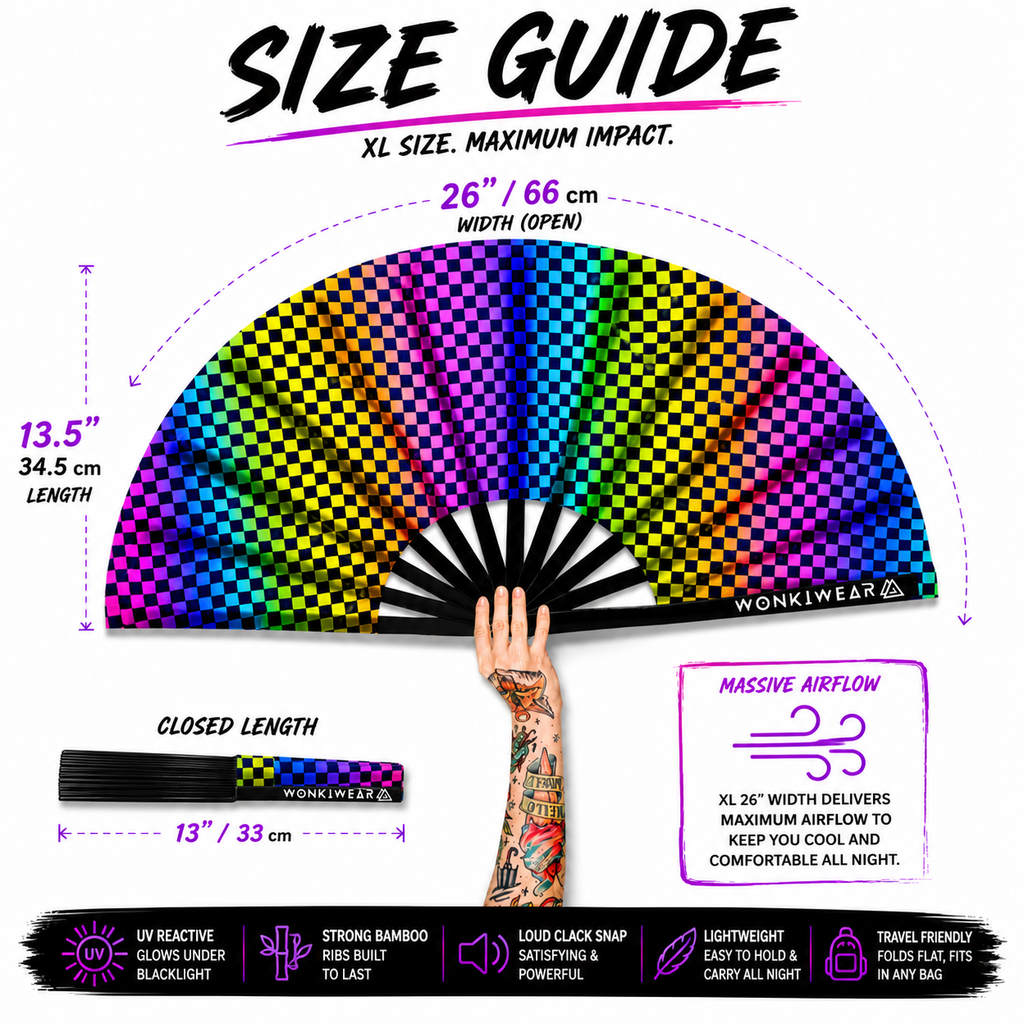 Wanna Race XL UV Reactive Festival Fan