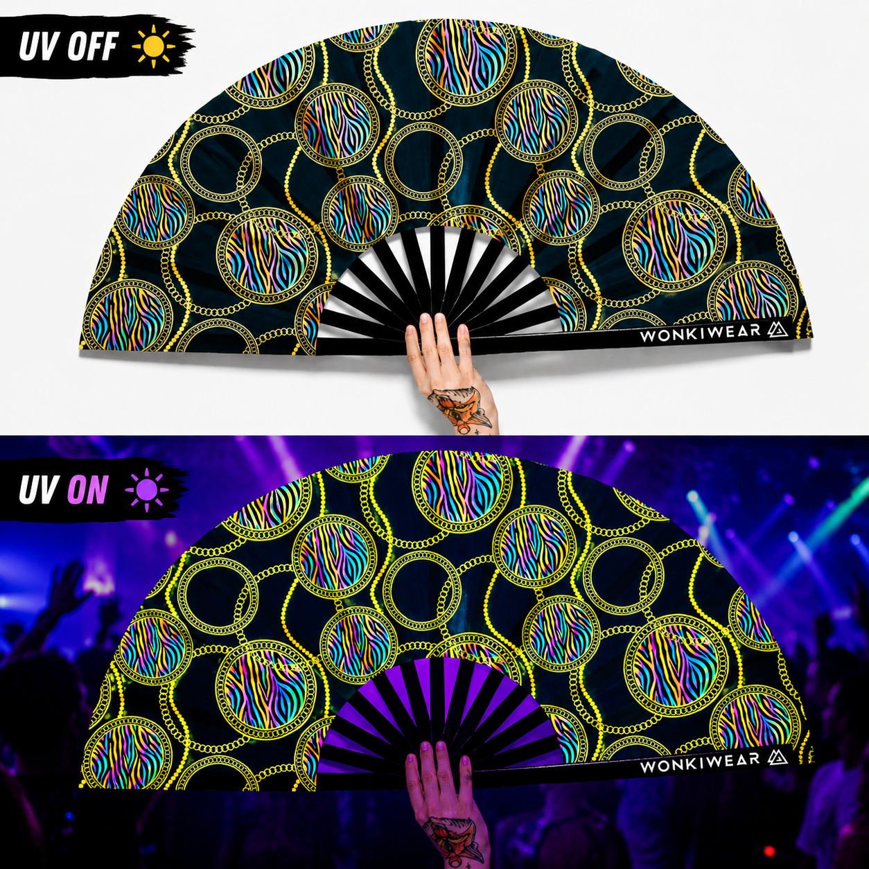 Posh Stuff XL UV Reactive Festival Fan