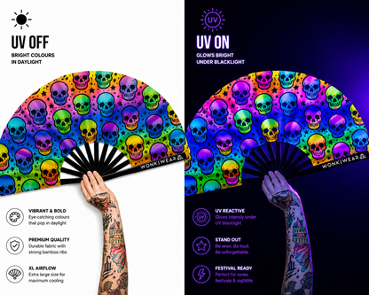 Trick or Treat XL UV Reactive Festival Fan