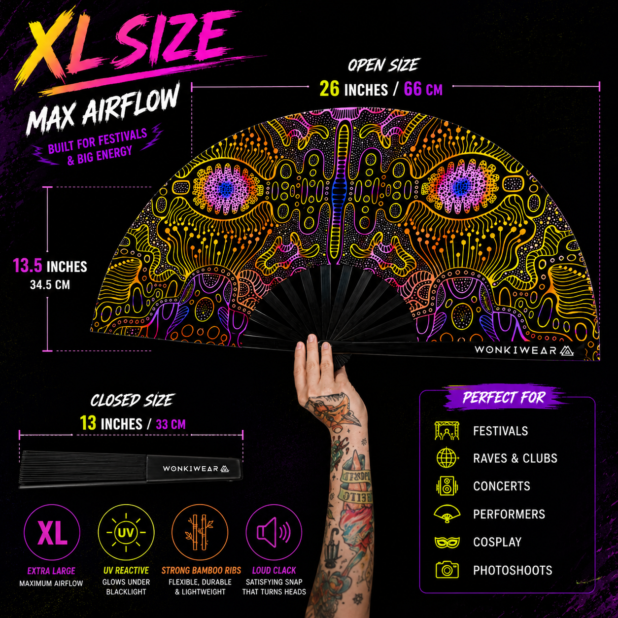 Matrix XL UV Reactive Festival Fan