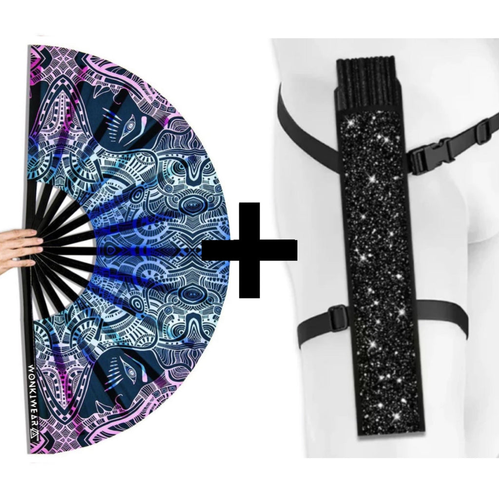 Techno Tribe XL UV Reactive Festival Fan