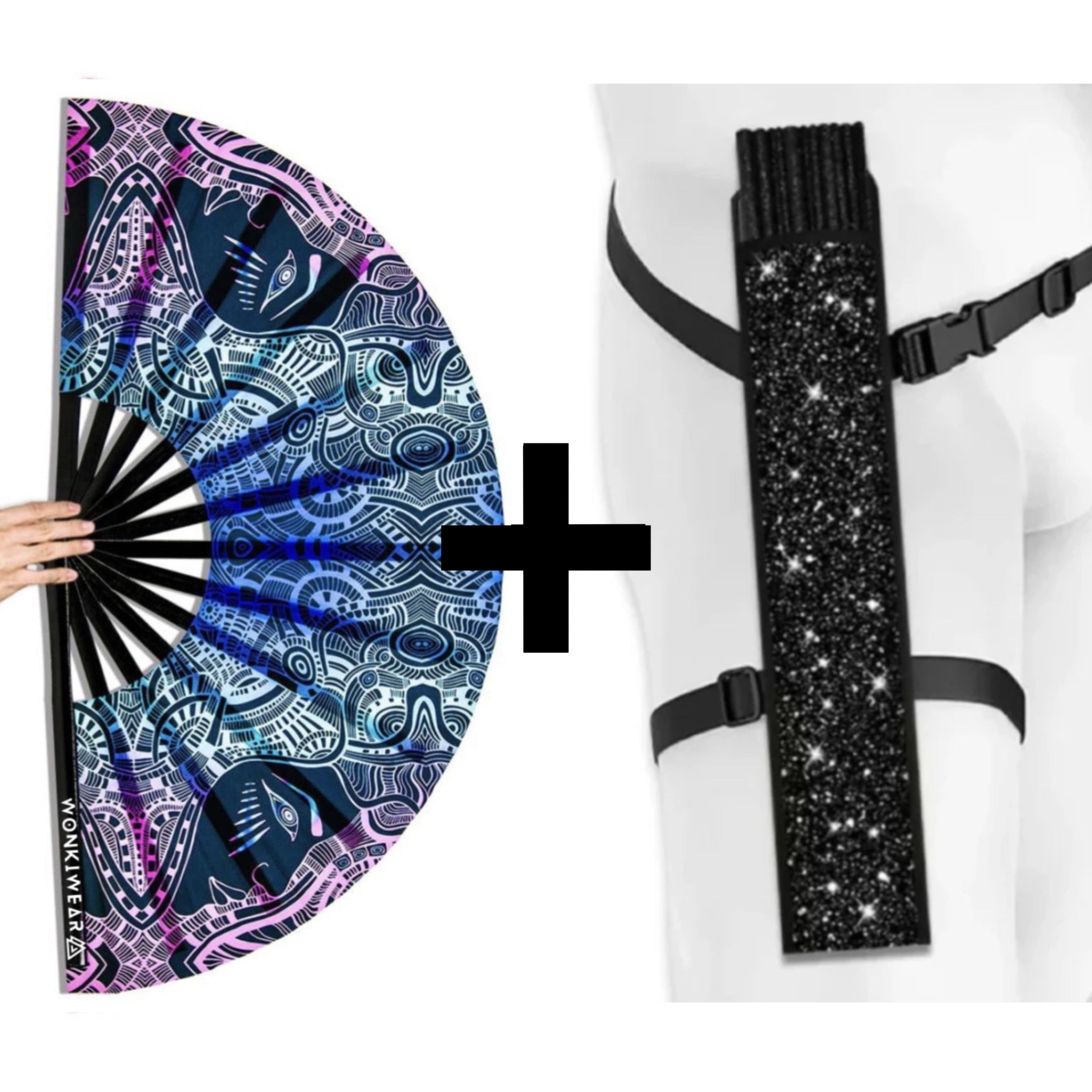 Techno Tribe XL UV Reactive Festival Fan