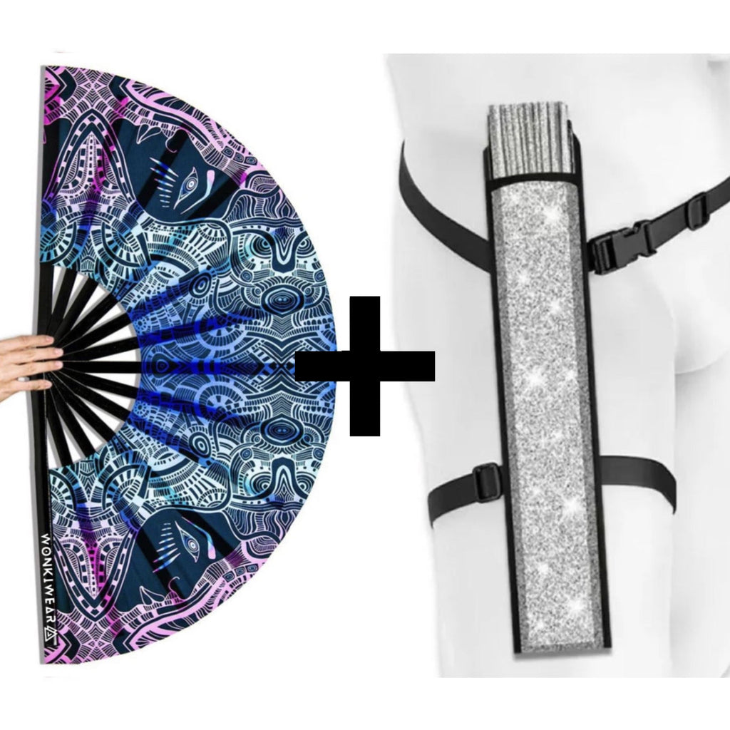 Techno Tribe XL UV Reactive Festival Fan
